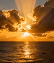  海上日落天空云霞景象6877#竖屏 	 