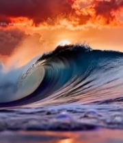  海上日落海浪景观(2)2640#竖屏 	 