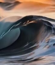  海上日落海浪景观(3)2862#竖屏 	 