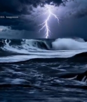  海上雷电风暴场景2766#竖屏 	 