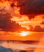  海上日落海浪景观(4)3492#竖屏 	 