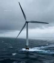  海上风力发电机素材5371#竖屏 	 