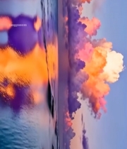  海面与天空梦幻云彩景观7127#竖屏 	 