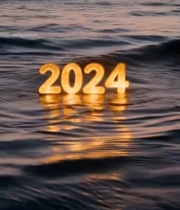  海面数字日出景象1932#竖屏 	 