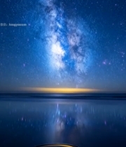  海面星空银河夜景444#竖屏 	 