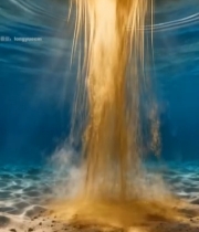  海底金色粒子垂落画面5512#竖屏 	 