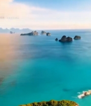  海岛自然风光航拍素材3637#竖屏 	 