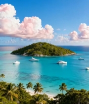  海岛周边海景与游艇景观7077#竖屏 	 