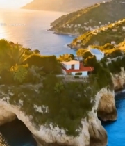  海边山村日落风景6177#竖屏 	 