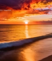  海边日落自然风光352#竖屏 	 