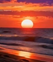  海边日落自然风光(5)4894#竖屏 	 