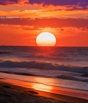  海边日落自然风光(5)4894#竖屏 	 