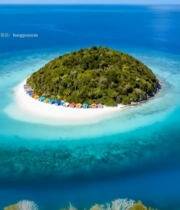  海岛航拍全景351#竖屏 	 