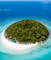  海岛航拍全景自然风光1469#竖屏 	 