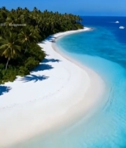  海岛白色沙滩蓝色海洋景观7288#竖屏 	 