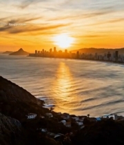  海滨城市日落全景(4)6057#竖屏 	 