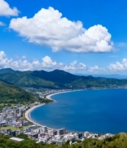  海滨城市全景俯瞰919#竖屏 	 