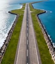  海边延伸至城市的公路航拍820#竖屏 	 