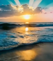  海边日落自然风光素材(1)3879#竖屏 	 