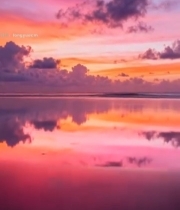  海边日落天空倒影美景313#竖屏 	 