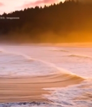  海边日落海浪翻涌风景5143#竖屏 	 