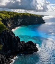  海岸边悬崖与碧海蓝天风景193#竖屏 	 