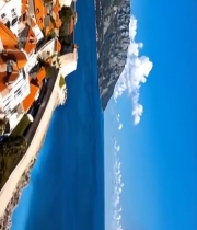  海岸城镇建筑与自然风光(1)4025#竖屏 	 