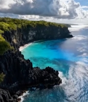  海岸边悬崖与碧海蓝天风景193#竖屏 	 