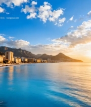  海边城市建筑与自然风光1044#竖屏 	 