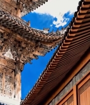  古风古建筑屋檐特写652#竖屏 	 