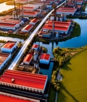  工厂园区鸟瞰全景(1)5247#竖屏 	 