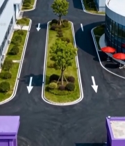  工厂园区道路俯瞰5079#竖屏 	 