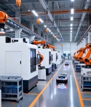  工厂自动化机械臂生产场景1958#竖屏 	 