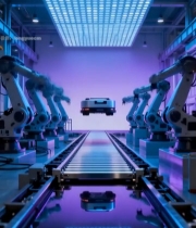  工厂内机械臂生产线场景5647#竖屏 	 