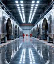  工厂内工人行走及大型设备650#竖屏 	 