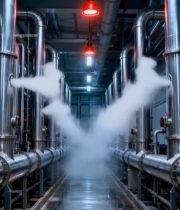  工厂内部管道与蒸汽场景3903#竖屏 	 