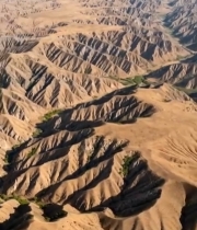  俯瞰沙漠戈壁奇特地貌2357#竖屏 	 