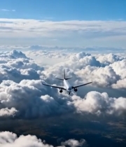  飞机在云层上方飞行景象2452#竖屏 	 