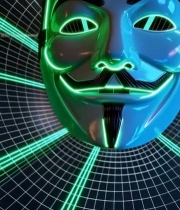  发光盖伊·福克斯面具特写2234#竖屏 	 