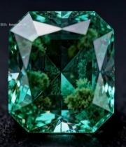  方形祖母绿宝石特写5837#竖屏 	 