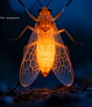  发光昆虫微距特写画面1854#竖屏 	 