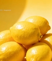  堆叠摆放的新鲜柠檬4107#竖屏 	 