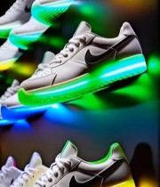  多彩发光底运动鞋特写5891#竖屏 	 