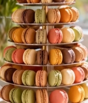  多层马卡龙甜品展示178#竖屏 	 