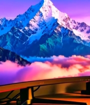  电脑屏幕显示雪山自然风光4384#竖屏 	 