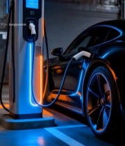  地下车库新能源汽车充电画面2436#竖屏 	 