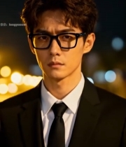  戴眼镜西装男子特写7767#竖屏 	 