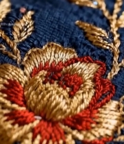  刺绣工艺品花卉图案特写7363#竖屏 	 