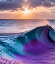  大海海浪日出自然风景素材4249#竖屏 	 