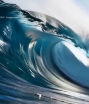  大海翻涌的波浪特写1606#竖屏 	 